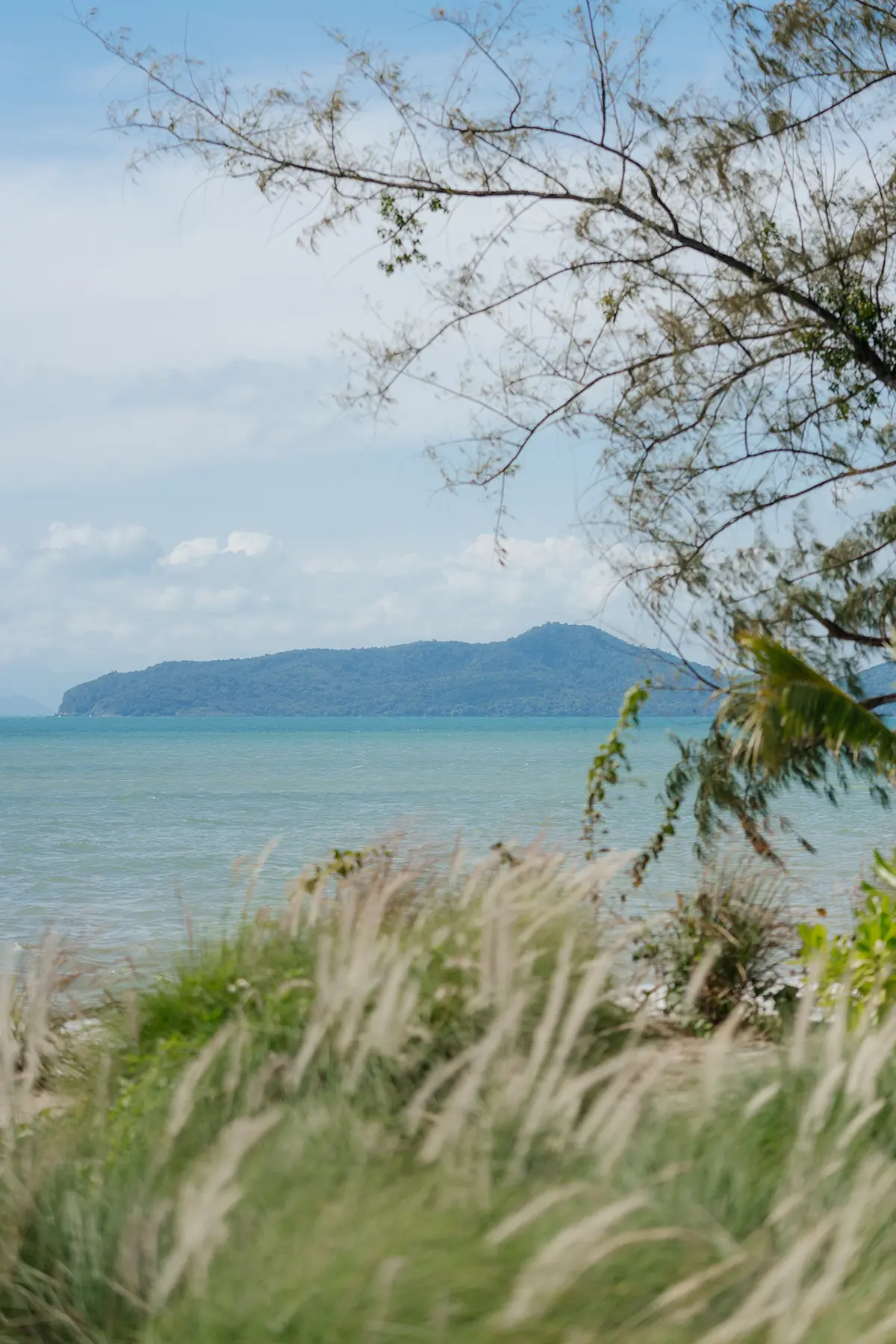 Beach garden view of the Gulf of Thailand and island from Villa Aditi, Koh Samui