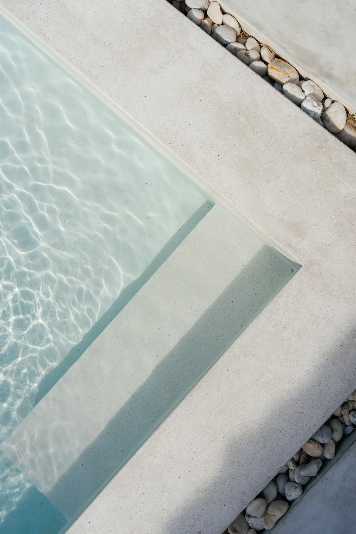 Detail of Villa Aditi's 20-metre lap pool with white cement border, Koh Samui